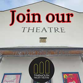 Image of theatre with text to join us