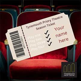 Image of theatre seats with text about season tickets